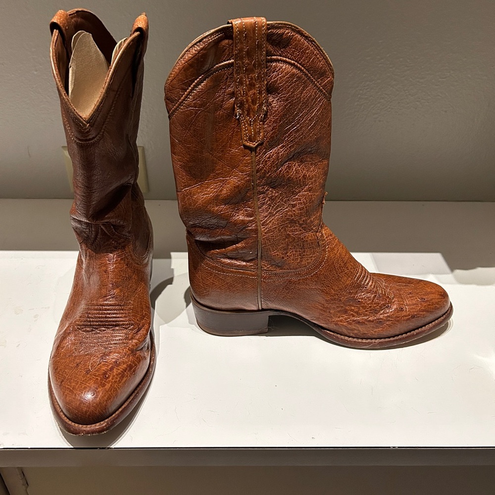 Tecovas Jasper Smooth Ostrich Cowboy Boots